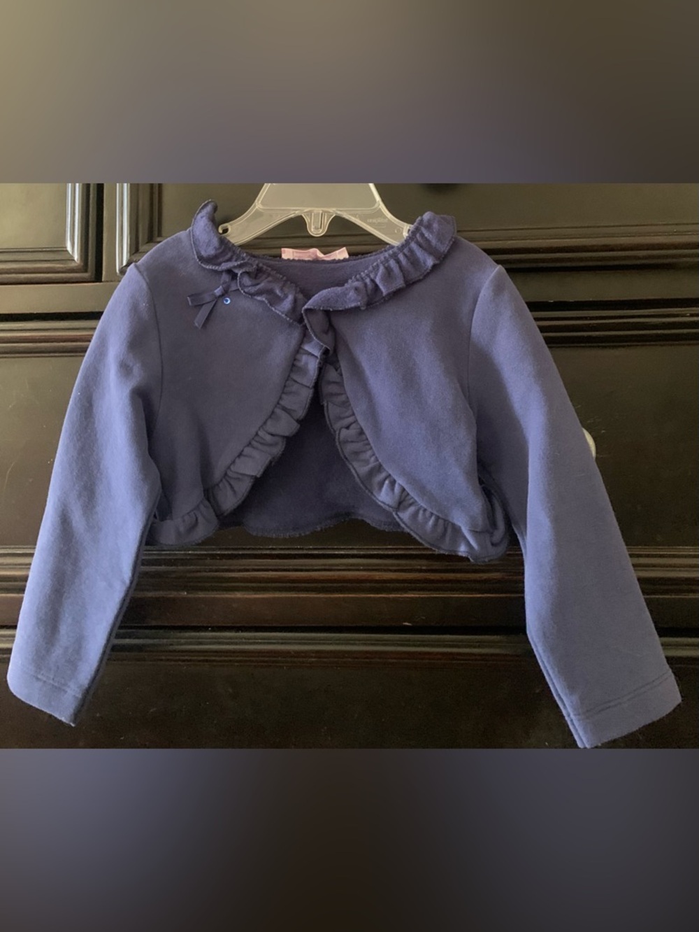Girls Navy Ruffle Bolero Sweater Jacket
